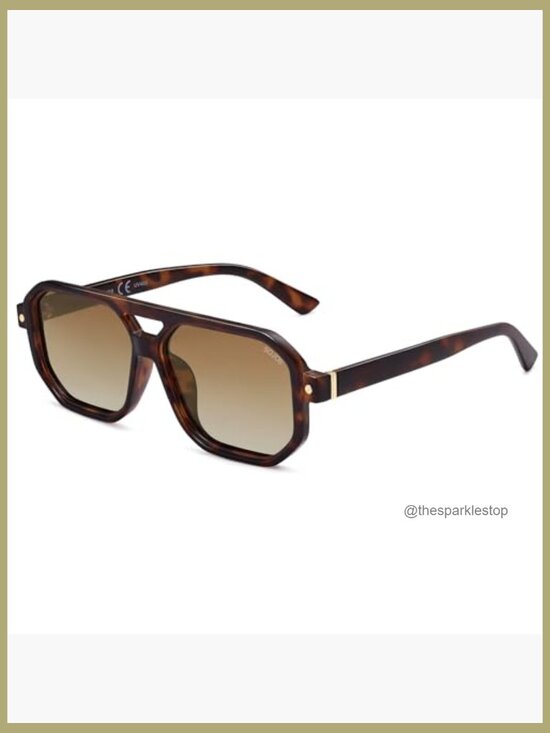 Retro Polarized Square Aviator Sunglasses UV400 Protection Unisex